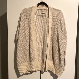 Urban Outfitters Tan and Crème Oversized Cardigan